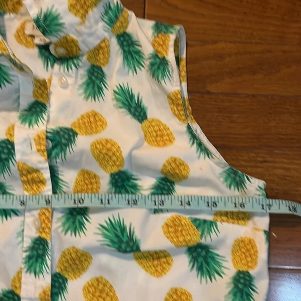 J.Crew | Sleeveless Pineapple Cotton Poplin Shirt Signature Fit XS Summer Spring